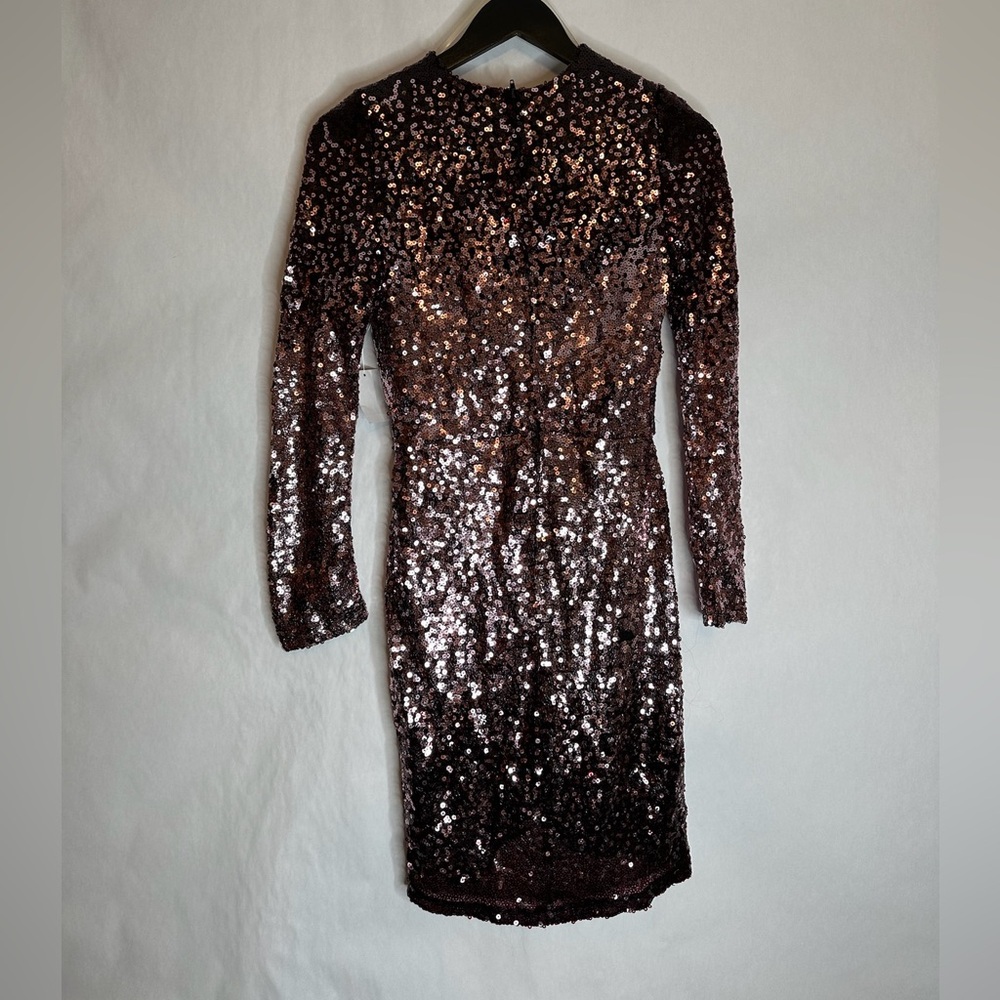 NWT Charlotte Russe Sequin Bodycon Dress Medium Rose Silver Ombré Y2K Sparkle - Picture 3 of 7